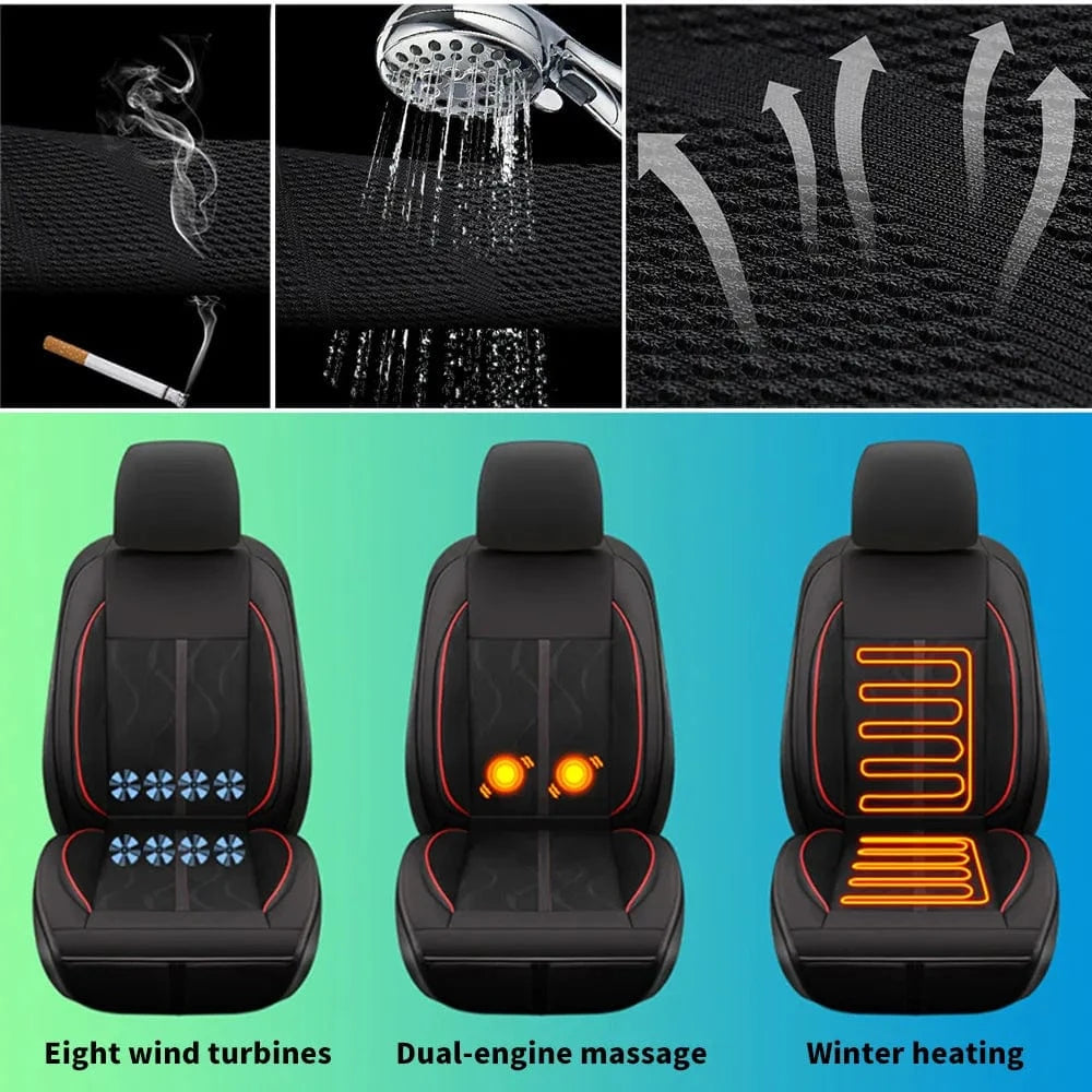 ๐ Heated & Ventilated Car Seat Cushion โ All-Season Comfort with Massage, Cooling & More