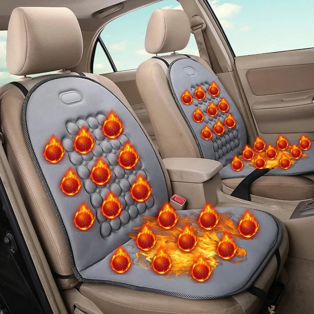 Universal Heated Car Seat Cushion – Fast 12V/24V Heating Leather Warmer Pad for Winter Comfort