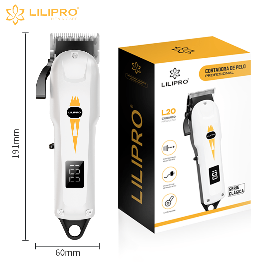 Professional Hair Clipper, Cordless Rechargeable Grooming Kit, Waterproof Trimmer with 5 Attachments