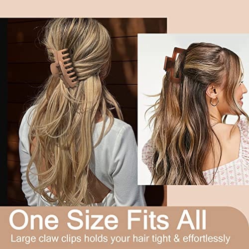HAPPYGLOW Hair Claw Clips for Thick Hair - Pack of 8