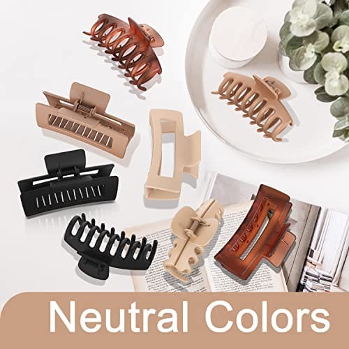 HAPPYGLOW Hair Claw Clips for Thick Hair - Pack of 8