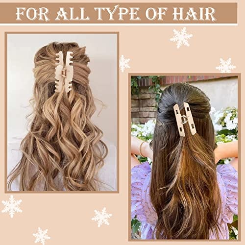 HAPPYGLOW Large Hair Claw Clips, 8 Pack 4.3" Hair Clips for Women, Matte Claw Hair Clips