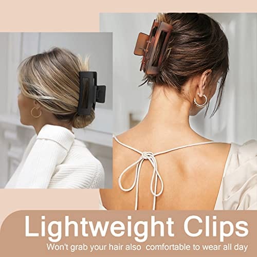 HAPPYGLOW Hair Claw Clips for Thick Hair - Pack of 8