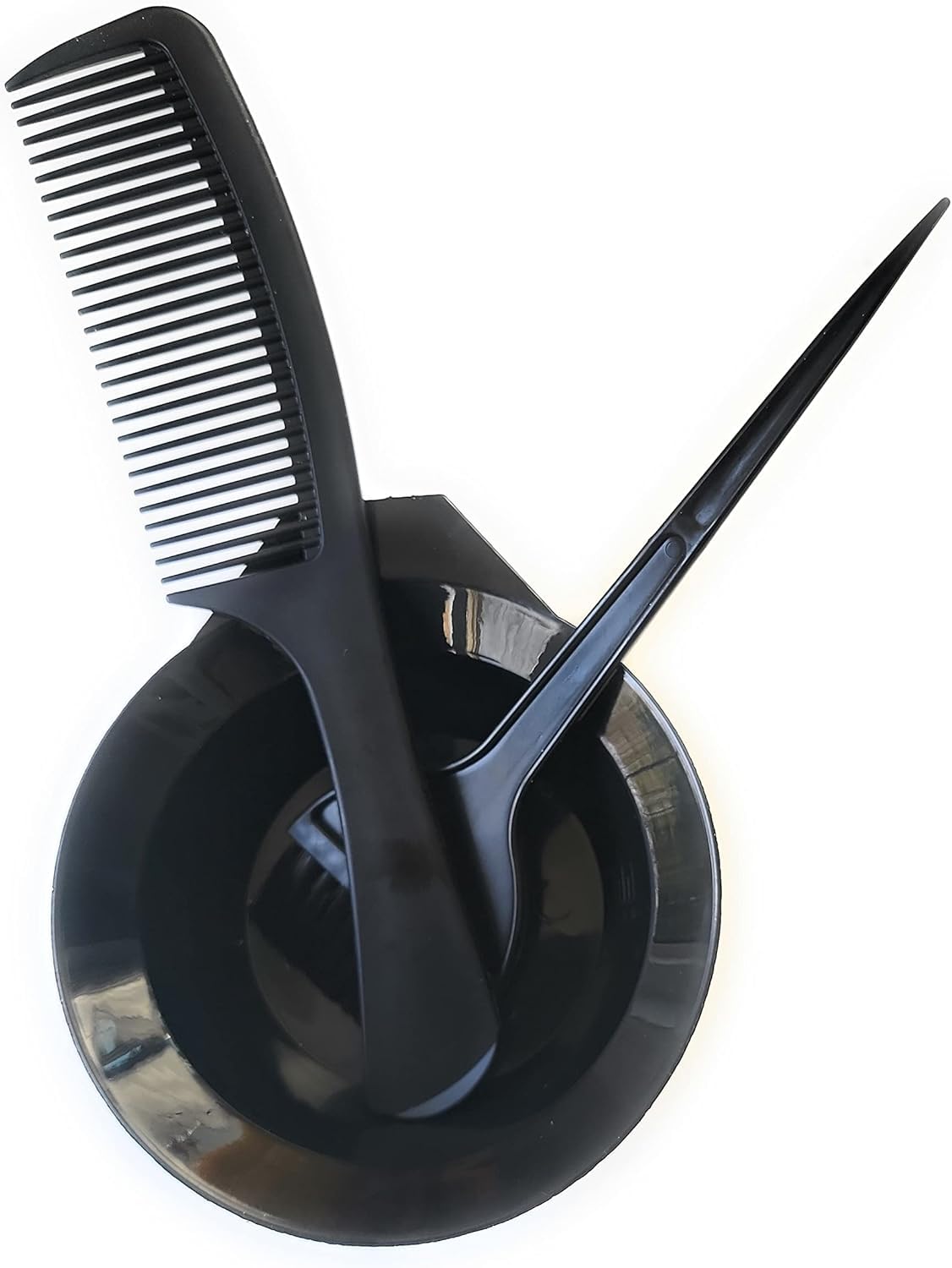 "Coloring Kit: 3-Piece Set - Bowl, Brushes, Comb - Tinting, Dying, Coloring - Larger Comb, Shower, Wide Tooth - Detangler - Wet/Dry - Hair"