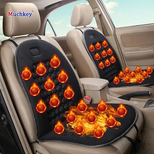 Universal Heated Car Seat Cushion – Fast 12V/24V Heating Leather Warmer Pad for Winter Comfort