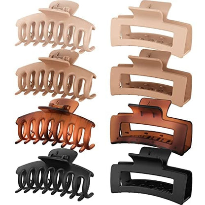 HAPPYGLOW Hair Claw Clips for Thick Hair - Pack of 8