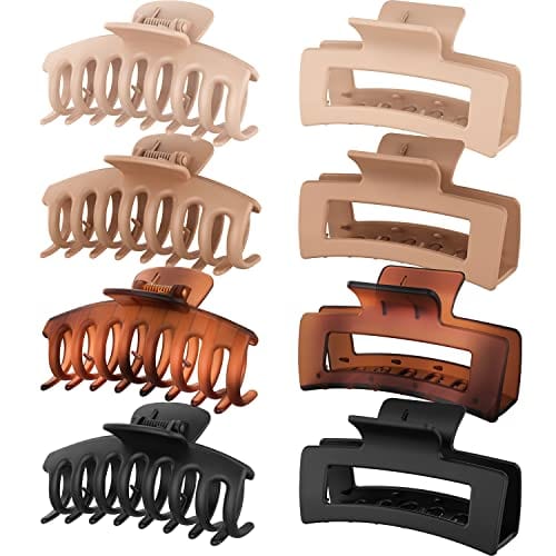 HAPPYGLOW Hair Claw Clips for Thick Hair - Pack of 8